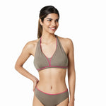 Two-Piece swimwear: Sustainable, adaptable bikini. Perfect for post-mastectomy and prothesis, UV protection included. Fashion meets function with La Versatile by ikonō.